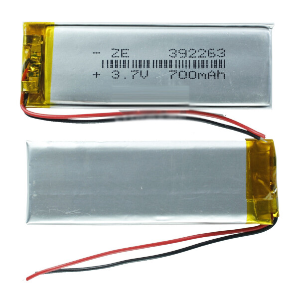 

Аккумулятор универсальный 392263P 2.2 cm х 6.3 cm 3.7v 700 mAh