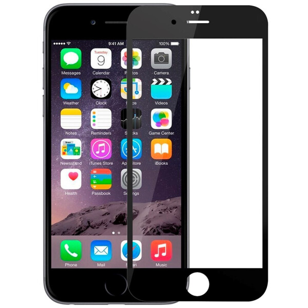 

Защитное стекло (броня) для iPhone 6 Plus, 6S Plus (5.5") чёрная рамка 2.5D (0.26 mm)