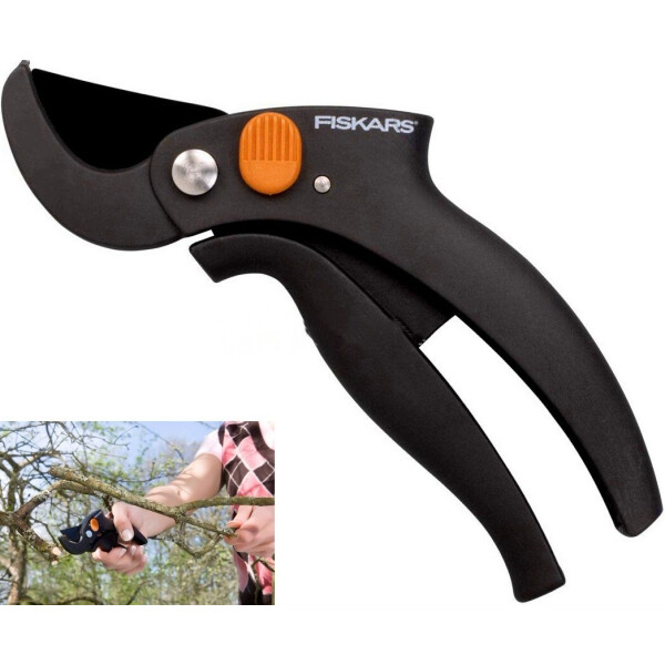 

Садовый ручной контактный секатор с храповым механизмом Fiskars (00432111)