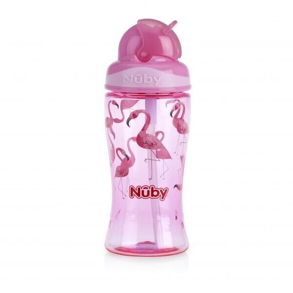 

Поильник Nuby с трубочкой-непроливайкой Tritan Flip-it, 360 мл, розовый (1288pnk)