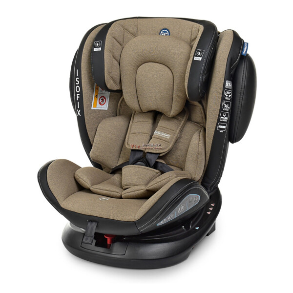 

Автокресло детское с поворотным механизмом и изофиксом Evolution ME 1045 Royal Beige,группа 0+/1/2/3, 0-36 кг