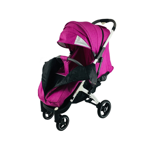 

Коляска Yoya Plus-4-2021 колёса 15/20 на молнии с Большим дождевиком Малиновая на белой раме