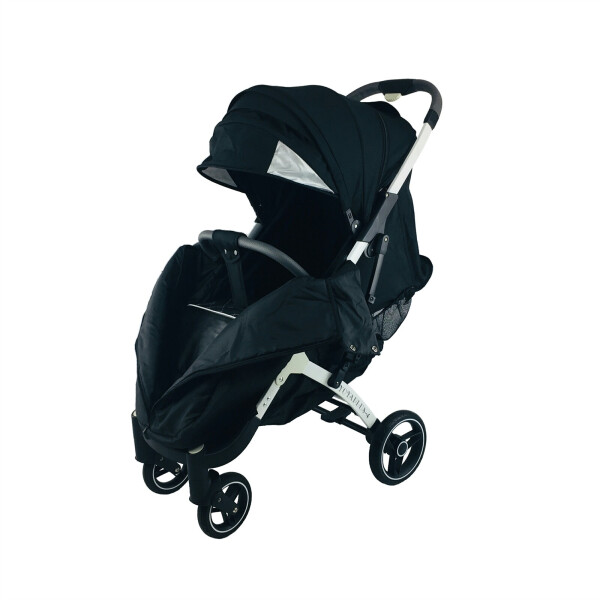 

Коляска Yoya Plus-4-2021 колёса 15/20 на молнии с Большим дождевиком и Бампером для кормления Черная на белой раме