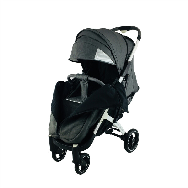 

Коляска Yoya Plus-4-2021 колёса 15/20 на молнии с Большим дождевиком, Матрасиком для пеленания, Рюкзаком и Зонтом дисней и Сумкой с usb Темно-серая на белой раме