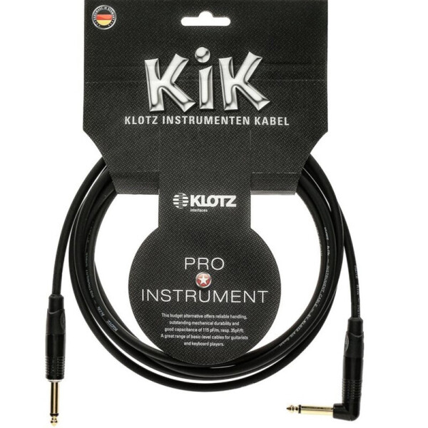 

Кабель KIK Instrument Cable Black Angled 3 m Gold