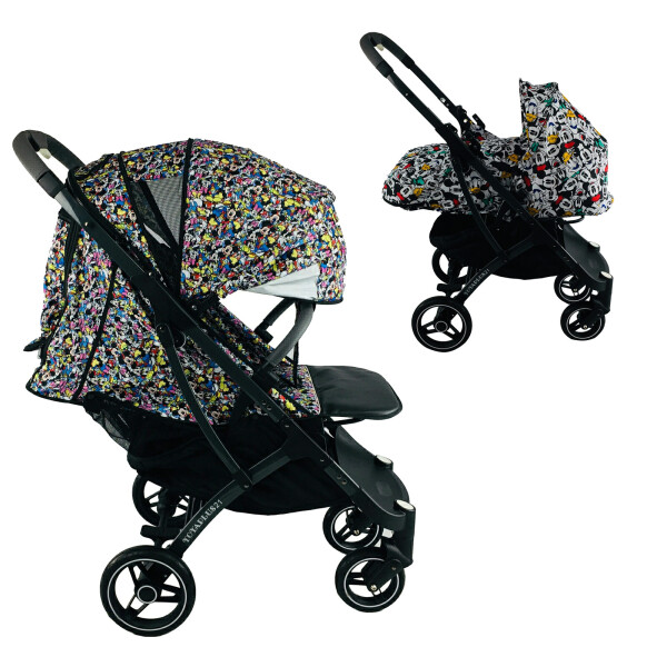 

Коляска Yoya Plus Pro-21 2в1 на молнии с Большим дождевиком и Хипситом Disney mix с люлькой дисней