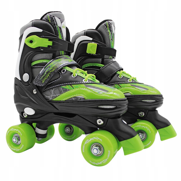 

Коньки роликовые раздвижные (квады) SportVida Black/Green (SV-LG0038), 35-38