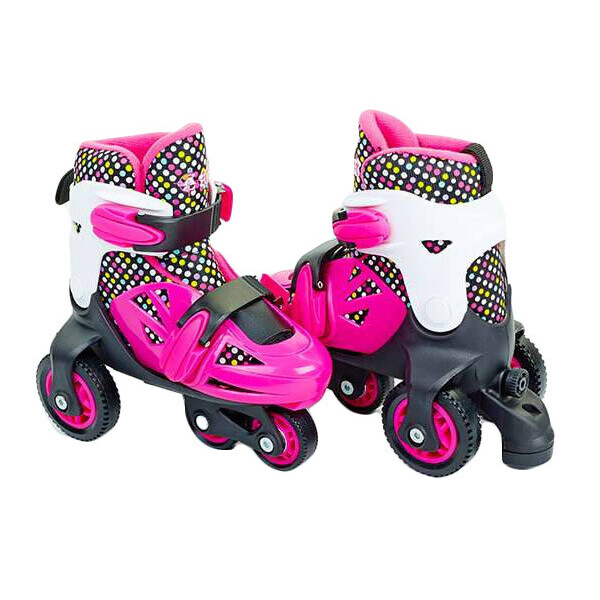 

Коньки роликовые раздвижные детские Kepai YX-0147N-P розовый/белый - 27-30