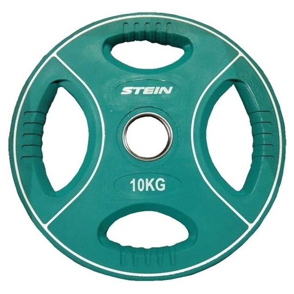 

Диск олимпийский полиуретановый 10 кг Stein DB6092-10 с хватами цветной - 51мм