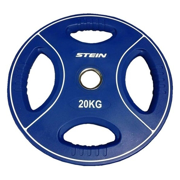 

Диск олимпийский полиуретановый 20 кг Stein DB6092-20 с хватами цветной - 51мм