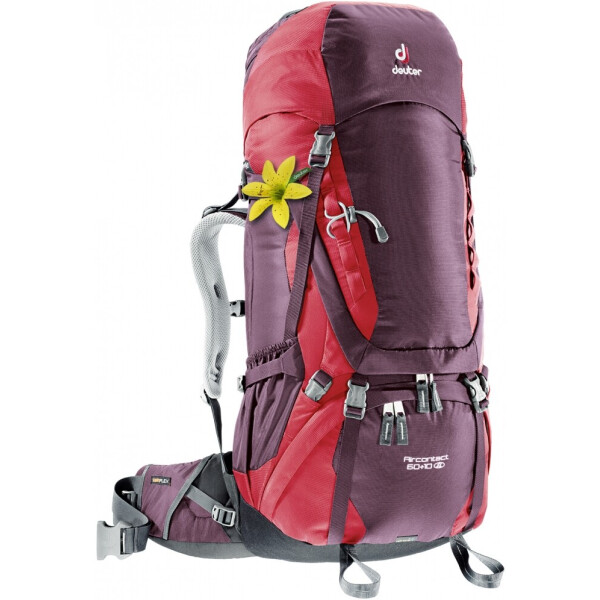 

Рюкзак туристический Deuter Aircontact 60+10 л aubergine-cranberry