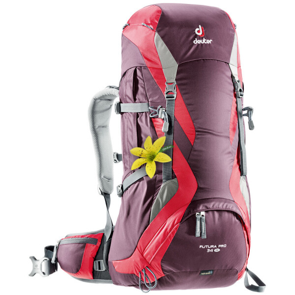 

Рюкзак туристический Deuter Futura PRO 34 л SL aubergine-fire