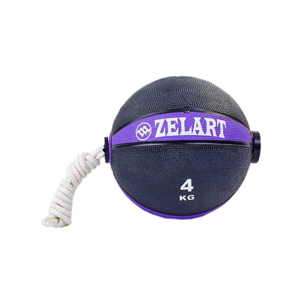 

Мяч медицинский (медбол) с веревкой Zelart Medicine Ball FI-5709-4, 4 кг