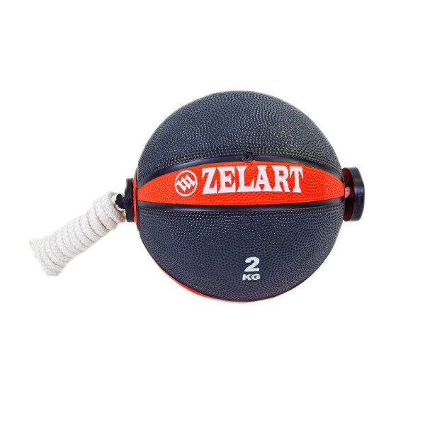

Мяч медицинский (медбол) с веревкой Zelart Medicine Ball FI-5709-2, 2 кг