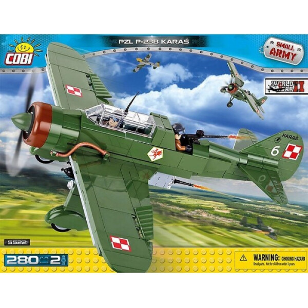 

Конструктор COBI Вторая Мировая Война Самолет PZL Карась P-23B, 280 деталей (COBI-5