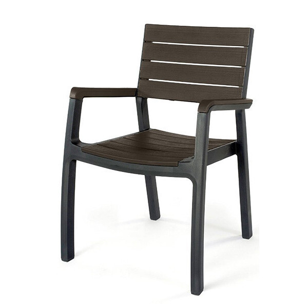 

Стул пластиковый Harmony armchair Keter (7290106925748), серо-коричневый