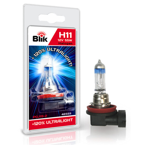

Лампа автомобильная BLIK H11 12V55W PGJ19-2 + 120% 42333 BLIK