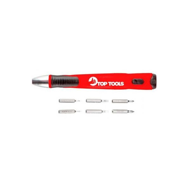 

Отвертка TOP TOOLS насадой прецесизионных с держателем, 7 шт (39D197)
