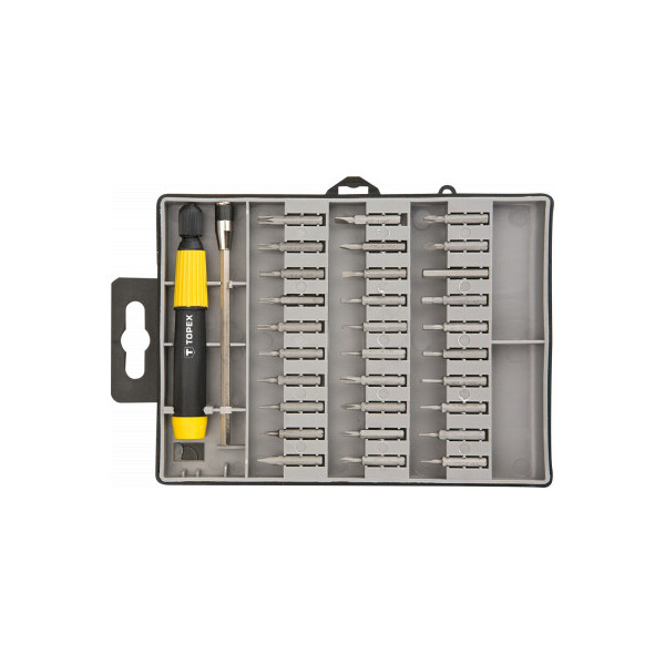 

Набор инструментов Topex насадки прецизионные с держателем, (под отвертку) 32 шт. * 1 (39D555)