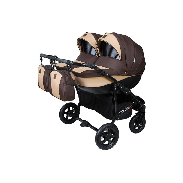 

Детская коляска для двойни 2 в 1 Angelina Viper Duo Smart шоколадно-бежевая 12