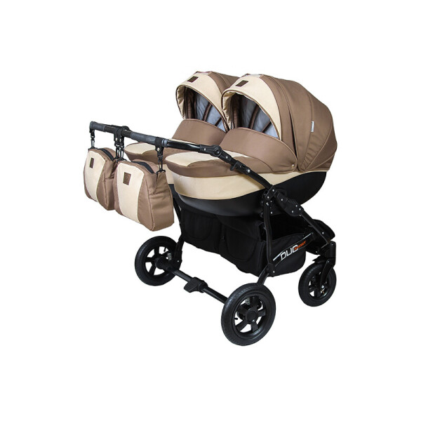 

Детская коляска для двойни 2 в 1 Angelina Viper Duo Smart бежевая 15