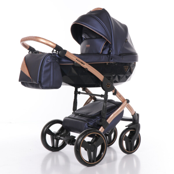 

Детская коляска 2 в 1 Junama Diamond Fluo line II синяя 02