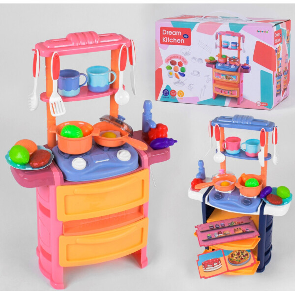 

Кухня кукольная игровой набор детский 768-3/4 Dream Kitchen 20 аксессуаров с эфектами света и звука упакован в коробку