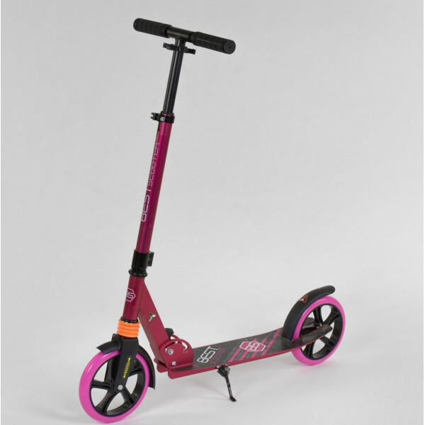

Самокат двухколесный 100681 (4) Best Scooter малиновый зажим руля, цветные колеса PU - 20 см, 1 аммортизатор (85414 И7)