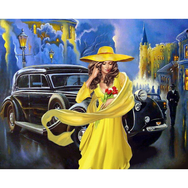 

Картина по номерам. Rainbow Art "Дама в желтом" GX35065-RA
