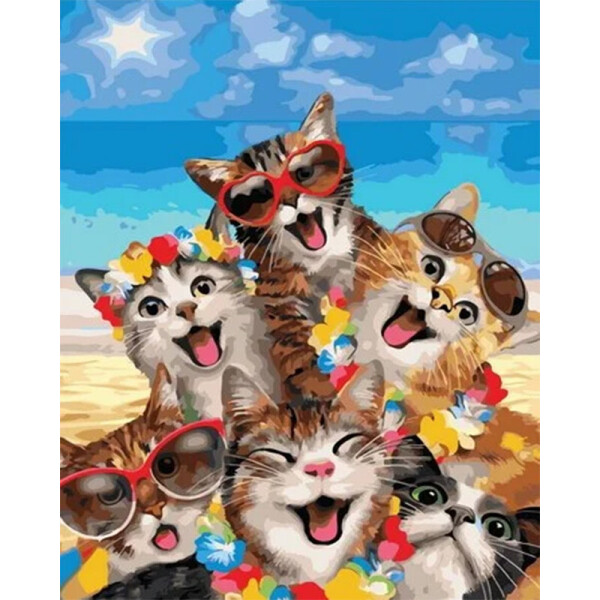 

Картина по номерам. Rainbow Art "Веселые кошки" GX35795-RA