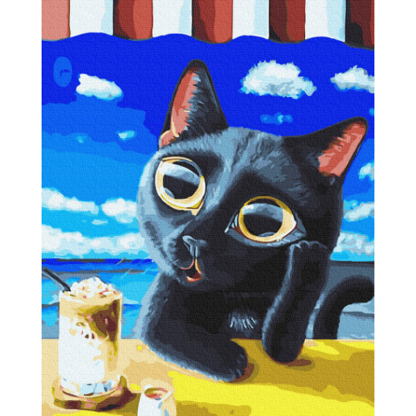 

Картина по номерам. Rainbow Art "Черный котенок" GX30499-RA