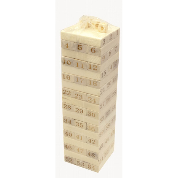 

Игра настольная "Дженга" (54 бруска,4 кости)(26,5х7,5х7,5 см) 29739