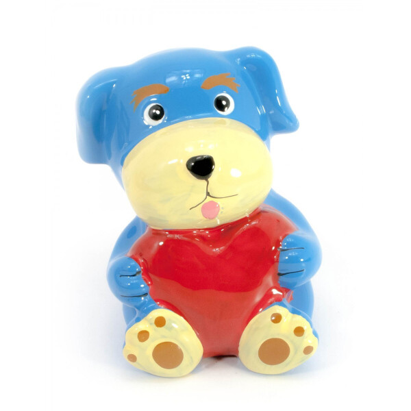 

Копилка керамическая ";Щенок"; Сине-Красный (10х7х9 см) Home Place