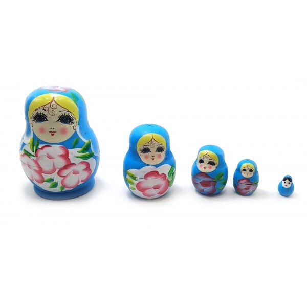 

Статуэтка Матрешка Набор 5 шт Синий (9х6,5х6,5 см)