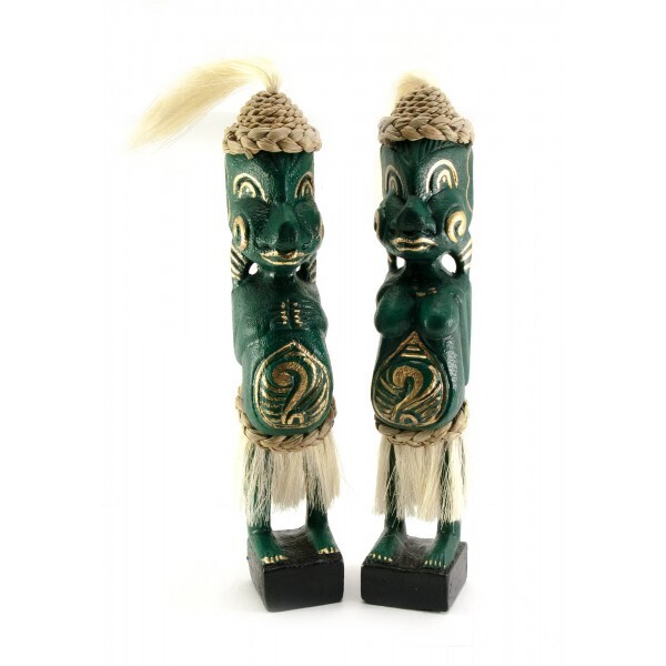 

Статуэтка Папуасы пара резные дерево зеленые (34х6х5 см)