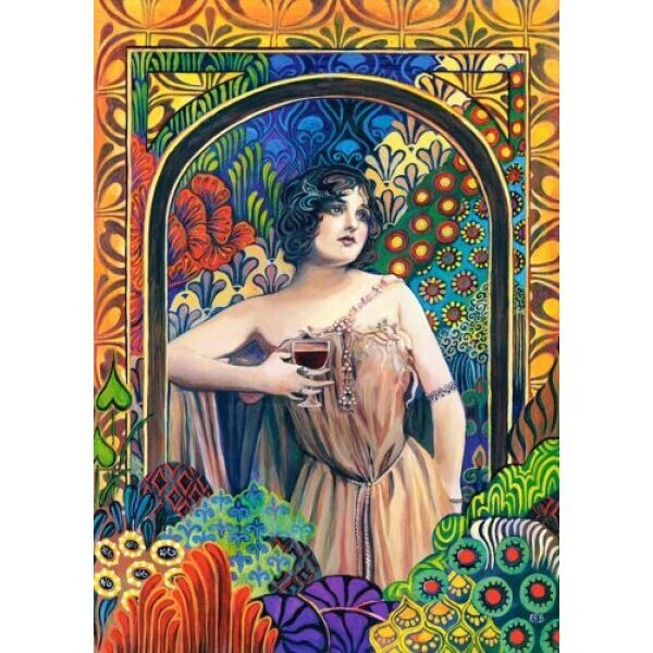 

Пазлы ";Девушка с бокалом вина";, 1500 элементов