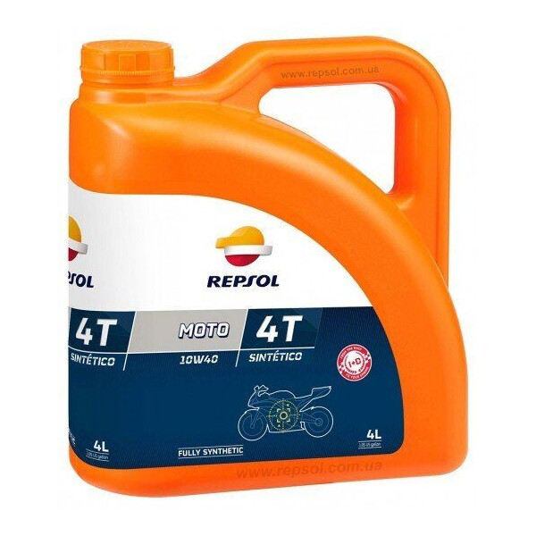 

Масло моторное 4Т Repsol MOTO SINTETICO 4T 10W-40, 4л / RP163N54