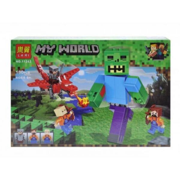 

Конструктор My World Minecraft: битва с Зомби-великаном, 180 деталей