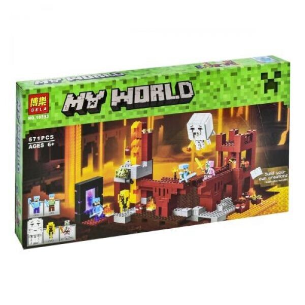 

Конструктор детский Bela My World №10393 "Подземная крепость", 571 деталь, в коробке