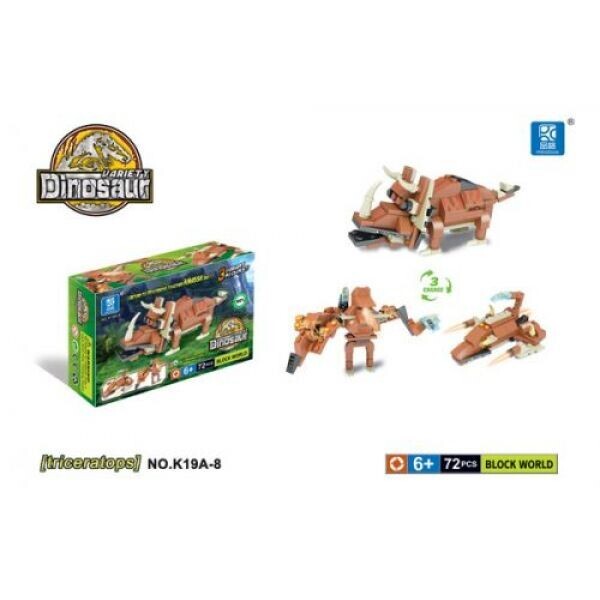 

Конструктор DINOSAURS Трицератопс, 72 детали