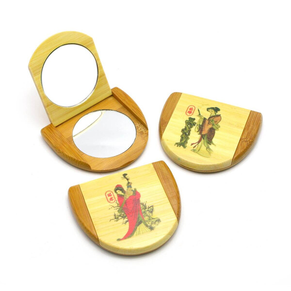 

Зеркальце косметическое бамбуковое (8х7х1,5 см)
