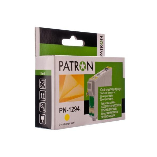 

Картридж PATRON EPSON BX305F/320/525/625,SX420/425/525/535/620 YELLOW (T1294 (PN-1294)