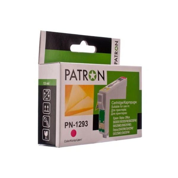

Картридж PATRON EPSON BX305F/320/525/625,SX420/425/525/535/620 MAGENTA (T129 (PN-1293)