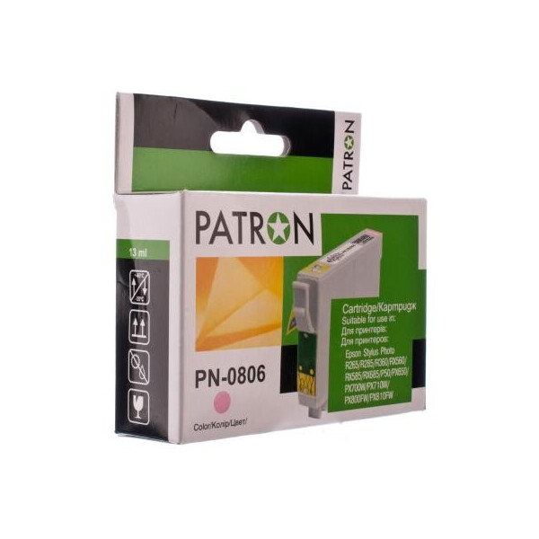 

Картридж PATRON EPSON R265/285/360,RX560/585/685,P50,PX650 LIGHT MAGENTA (T0 (PN-0806)