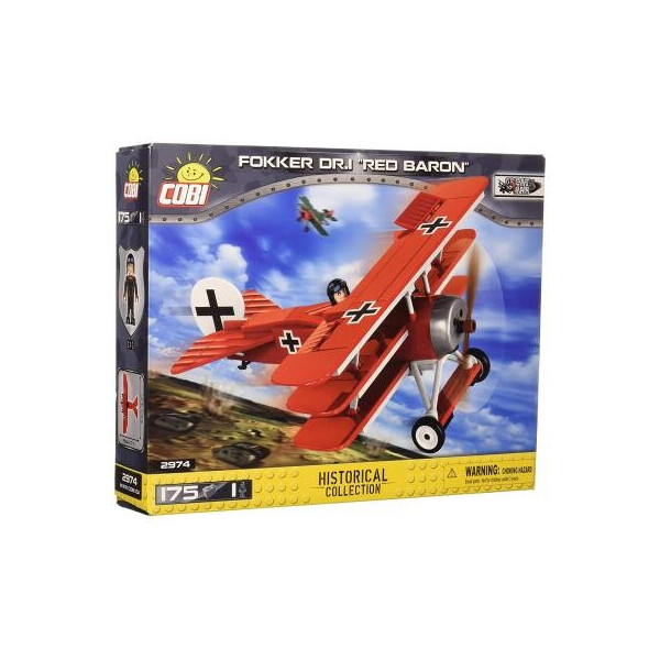 

Конструктор Cobi Самолет Fokker Dr. I Красный барон 175 деталей (COBI-2974)