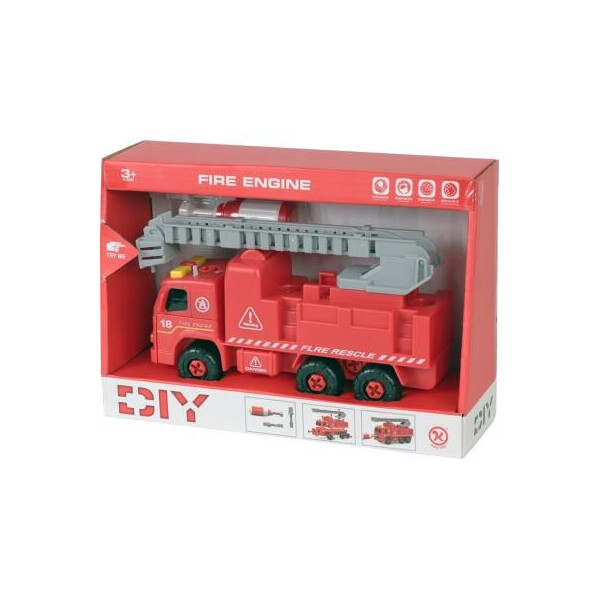 

Конструктор Kaile Toys Пожарная машина с лестницей, разборная модель с отверт (KL802-1)