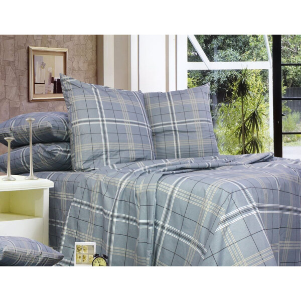 

Комплект постельного белья Еней-Плюс Р0089 серый, черный Семейный