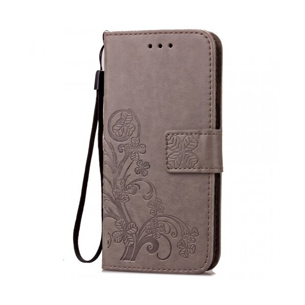 

Кожаный чехол (книжка) Four-leaf Clover с визитницей для Samsung J730 Galaxy J7 (2017) Серый (71155)