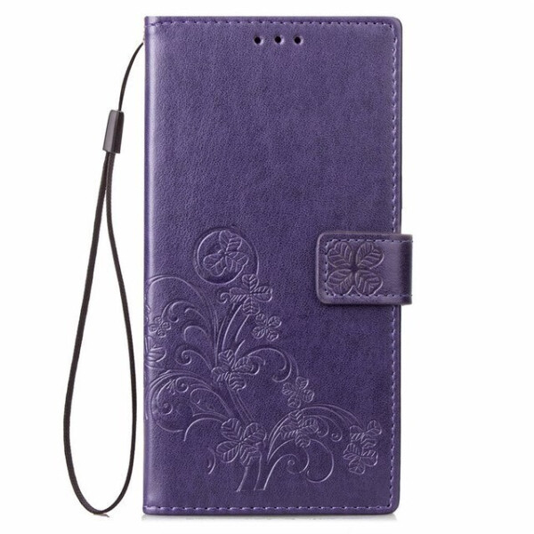 

Кожаный чехол (книжка) Four-leaf Clover с визитницей для Meizu M8 Lite Фиолетовый (94120)