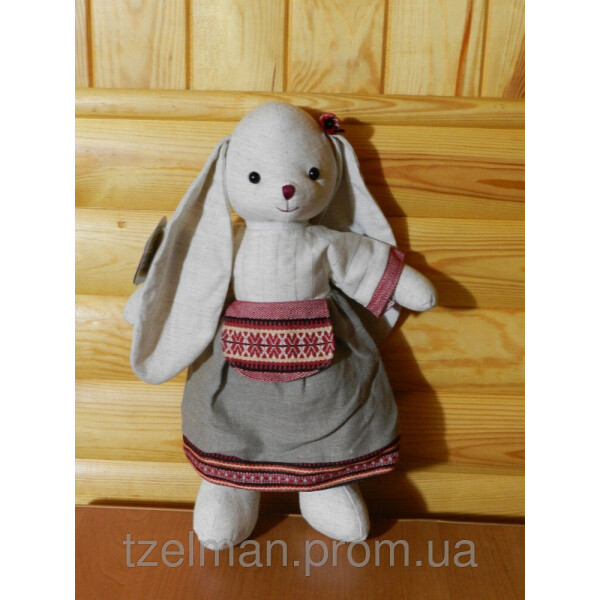 

Игрушка сувенирная с натурального льна "Зайчик Даринка" большая